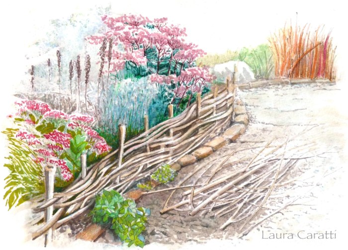 Laura Caratti disegno intrecci in giardino il giardino svelato